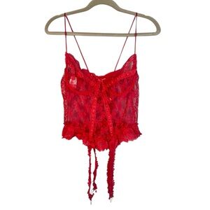 Lingerie Inc Hot Pink Lace Garter Straps Bustier Corset Medium